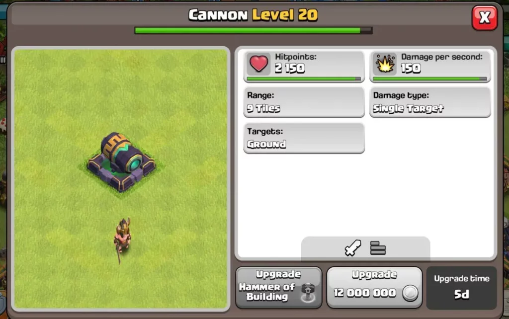 How To Gear Up Cannon In Coc Cannon Max Levels List: Town Hall 1 to Town Hall 16 Stats 2024 - Clash